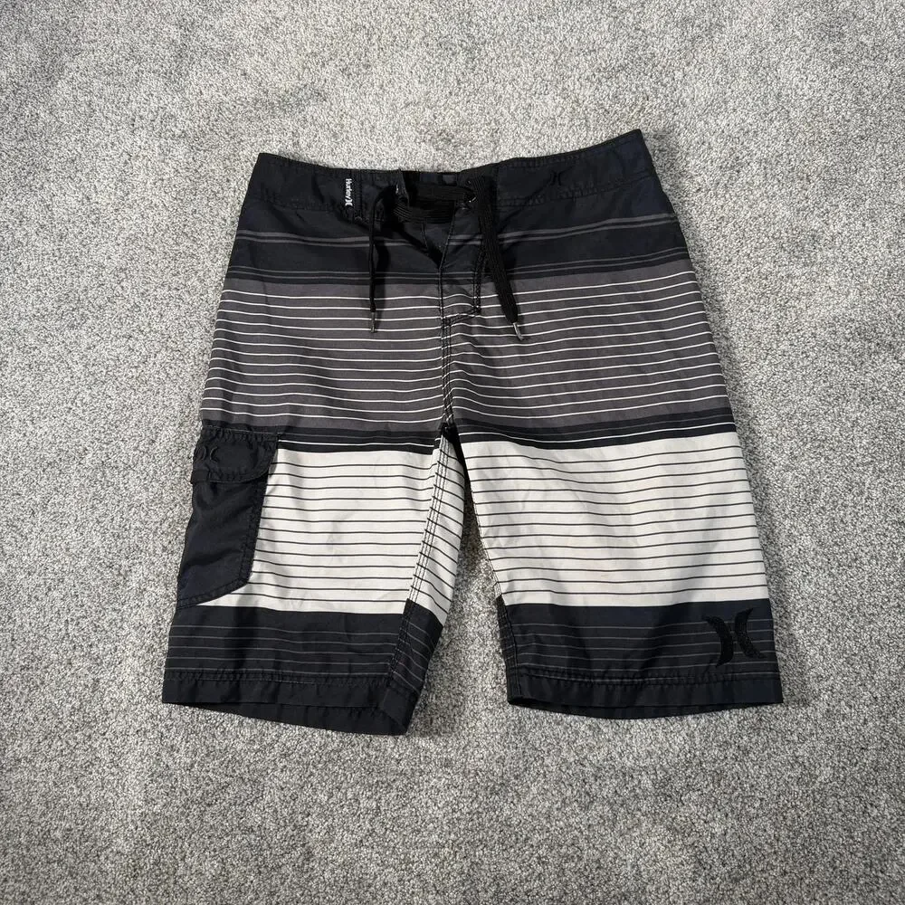 Hurley Swim Trunks 28 Striped Surf Beachwear Skater Sporty Coastal Streetwear